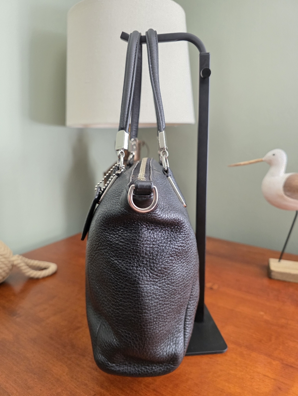 Coach 28095 Kelsey Satchel Black Pebbled Leather Shoulder Bag - Picture 6 of 16